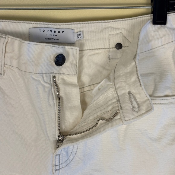 NWOT TOPSHOP Cinch Low Rise Relaxed Jean In White Women Size W26 L30 Casual - Picture 8 of 14